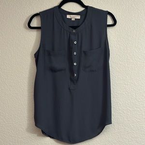 LOFT grey sleeveless blouse
